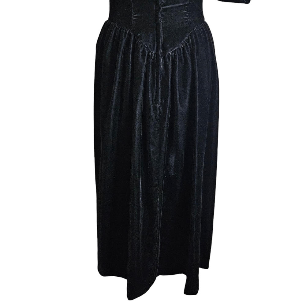 Vintage 80s Gunne Sax By Jessica McClinton Lace Collar Black Velvet Dress Sz 4 ? - Picture 9 of 16